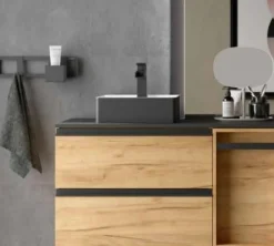 Conjunto Mueble Suspendido 2 Cajones + 1 Cajón Con Toallero Extraible Y Lavabo De Porcelana – Spirit – Salgar