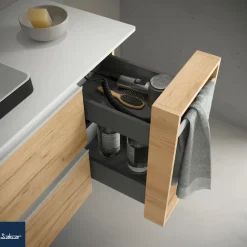 Conjunto Mueble Suspendido 2 Cajones + 1 Cajón Con Toallero Extraible Y Lavabo De Porcelana – Spirit – Salgar
