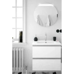 Conjunto Mueble Suspendido 2 Cajones + 1 Cajón Con Toallero Extraible Y Lavabo De Porcelana – Spirit – Salgar