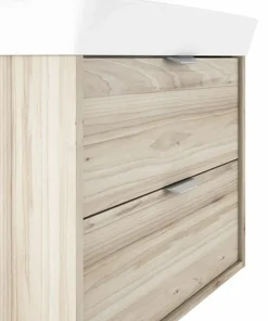 Conjunto Mueble Suspendido 2 Cajones + Lavabo Ceramico Midi Con Fondo Reducido 35,5 Cm – Midi – Visobath