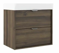 Conjunto Mueble Suspendido 2 Cajones + Lavabo Ceramico Midi Con Fondo Reducido 35,5 Cm – Midi – Visobath