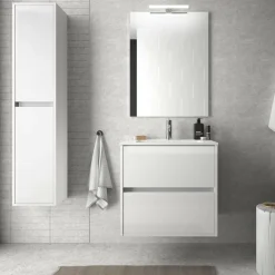 Conjunto Mueble Suspendido 2 Cajones Y Lavabo De Porcelana – Noja – Salgar