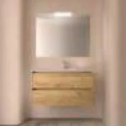 Conjunto Mueble Suspendido 2 Cajones Y Lavabo De Porcelana – Noja – Salgar