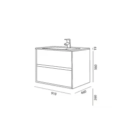 Conjunto Mueble Suspendido 2 Cajones Y Lavabo De Porcelana – Noja – Salgar