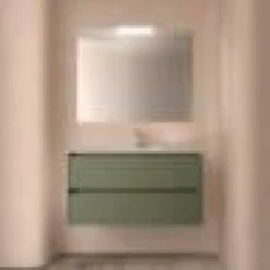 Conjunto Mueble Suspendido 2 Cajones Y Lavabo De Porcelana – Noja – Salgar