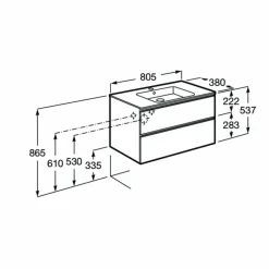 Conjunto Unik Mueble Base Compacto De 2 Cajones Y Lavabo – The Gap – Roca
