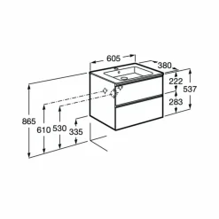 Conjunto Unik Mueble Base Compacto De 2 Cajones Y Lavabo – The Gap – Roca