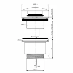 Desagüe Semiautomático Tapón Redondo Negro – Galindo – 48316 – LuxCover