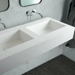 Encimera De Solid Surface Con Faldón De 12 Cm Y Seno Cuadrado – Cocktail – Xolid