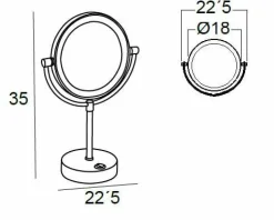 Espejo Aumento 5X A Pilas Negro Mate Modelo Combis – 6250081 – Manillons Torrent