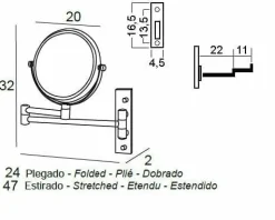 Espejo Aumento 5X Pared – L.Envej. Modelo Combis – 6349011 – Manillons Torrent