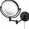 Espejo Aumento 5X Pared Negro Mate Modelo Combis – 6348081 – Manillons Torrent