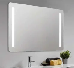 Espejo Con Luz Frontal Proyectada Con Franjas Laterales Modelo Toscana – DecorBath
