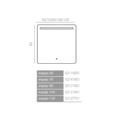 Espejo Cuadrado Con Luz Frontal Franja Superior Y Sensor Touch De Encendido – Muebles Jumar