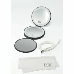 Espejo De Mano Con Doble Aumento Y 2 Tipos De Luz – Negro Modelo Combis – 1347081 – Manillons Torrent