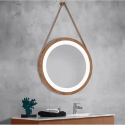 Espejo Redondo Con Luz Frontal Perimetral Modelo Junco – DecorBath