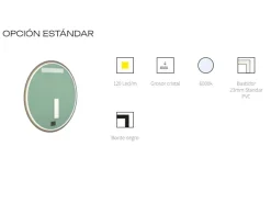 Espejo Redondo Con Marco Negro Retroiluminado Perimetralmente Modelo Aris – DecorBath