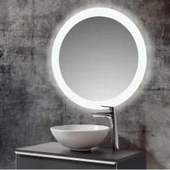 Espejo Redondo Retroiluminado Y Luz Frontal Perimetral Modelo Luna – DecorBath