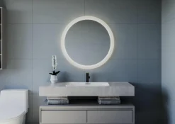 Espejo Redondo Retroiluminado Y Luz Frontal Perimetral Modelo Luna – DecorBath