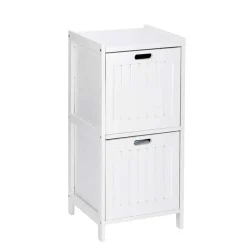 Estantería Con 2 Cajones, Madera, Blanco, 36x36x76 Cm – Oslo – Wenko