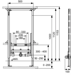 Estructura Soporte TECEprofil Módulo Bidé Para Bidé Suspendido, Altura De Construcción 1120 Mm – 9330000 – Tece