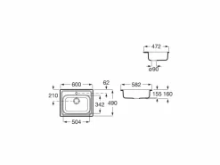 Fregadero De 1 Cubeta De Acero Inoxidable 600x490x160 Mm – Victoria – Roca – A871601A01