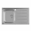Fregadero De 1 Cubeta De Acero Inoxidable Y Escurridor A La Derecha 800x490x160 Mm – Victoria – Roca – A873801A01
