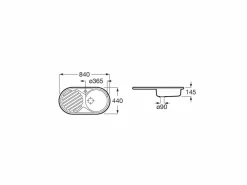 Fregadero De 1 Cubeta De Acero Inoxidable Y Escurridor A La Izquierda – Duo – Roca – A870940845