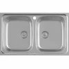 Fregadero De 2 Cubetas De Acero Inoxidable 800x490x160 Mm – Victoria – Roca – A872801A01