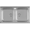 Fregadero De 2 Cubetas De Acero Inoxidable 900x490x160 Mm – Victoria – Roca – A872901A01