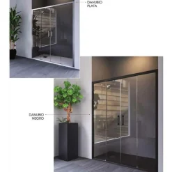 Frente De Ducha 2 Fijos Y 2 Puertas Correderas Sin Guías Inferior – Danubio – Mamparas Doccia