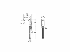 Grifería Electrónica Sensor Para Lavabo Agua Premezclada Alimentación Con 4 Pilas Alcalinas 1,5V LR6 (AA) – L20-E – Roca – A5A5309C00