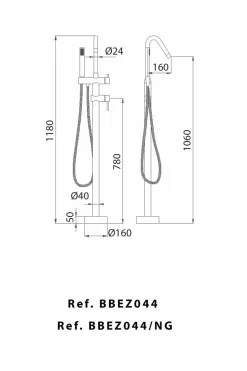 Grifería Monomando Exenta De Bañera Serie Belgica – BBEZ044 – Imex