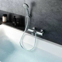 Grifo Baño-ducha Termostático Aroha Cromo Cuerpo Frío Con Accesorios De Ducha – 46041000 – Galindo