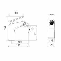 Grifo Bidet Monomando Mezclador Cromo Sin Desagüe – 4957000 – Kily – Galindo