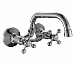 Grifo Bimando De Fregadera Mural Athos Cromo – 06ATH540CR – AQG