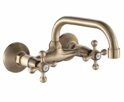 Grifo Bimando De Fregadera Cocina Mural Visto Rhodas Bronce – 06RHO540BR – AQG