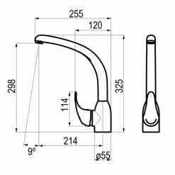 Grifo Cocina Caño Alto Fundido Alfa Níquel – 814857100 – Galindo – LuxCover