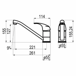 Grifo Cocina Caño Bajo Fundido Alfa – 8149200 – Galindo