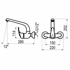 Grifo Cocina De Pared Caño Fundido Alfa – 8148000 – Galindo