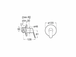Grifo De Baño O Ducha. Incluye Subconjunto Empotrable Y Rosetón – Alfa – Roca – A5A2A25C00
