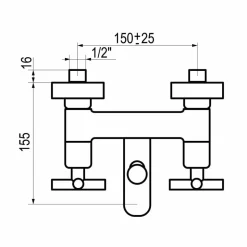 Grifo De Baño-ducha Cromo Mate – Matrix – 8241561 – Galindo