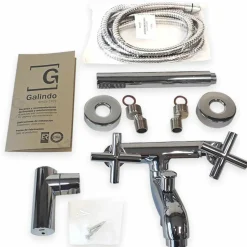 Grifo De Baño-ducha Cromo Mate Con Accesorios De Ducha – Matrix – 8241061 – Galindo