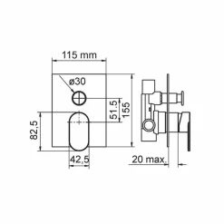 Grifo De Baño-ducha Empotrable – Loveme – 6947400 – Galindo