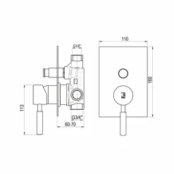 Grifo De Baño-ducha Empotrable – Theo City – 8647400 – Galindo