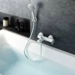 Grifo De Baño-ducha Kily Blanco Con Accesorios De Ducha – 4951011 – Galindo – LuxCover