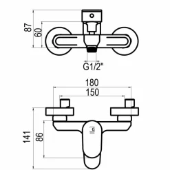 Grifo De Baño-ducha Nine Carbono Con Accesorios De Ducha – 4621027 – Galindo – LuxCover