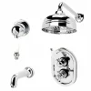 Grifo De Baño-ducha Termostática Empotrable Retro Con Accesorios Bronce Envejecido – 40049440 – Galindo – LuxCover