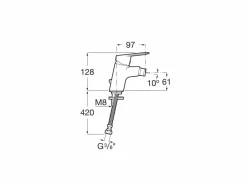 Grifo De Bidé Con Desagüe Automático – Alfa – Roca – A5A6F25C00