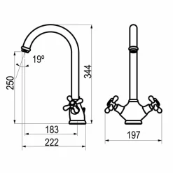 Grifo De Cocina Bimando 1929 Cromo – 6231300 – Galindo